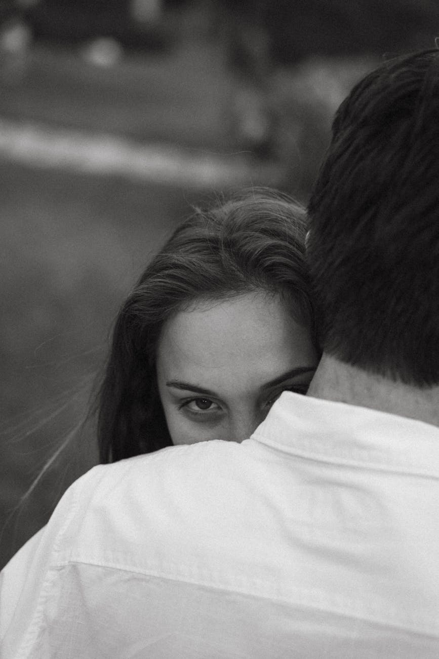 woman behind man