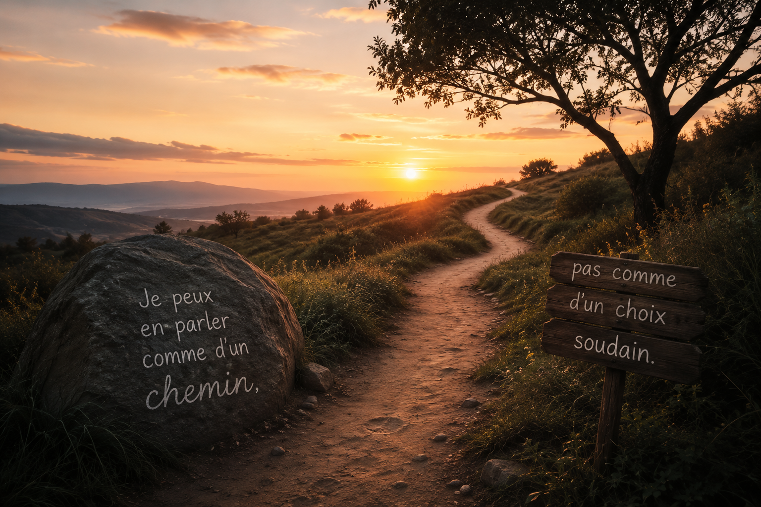 Je peux en parler comme d’un chemin, pas comme d’un choix soudain.