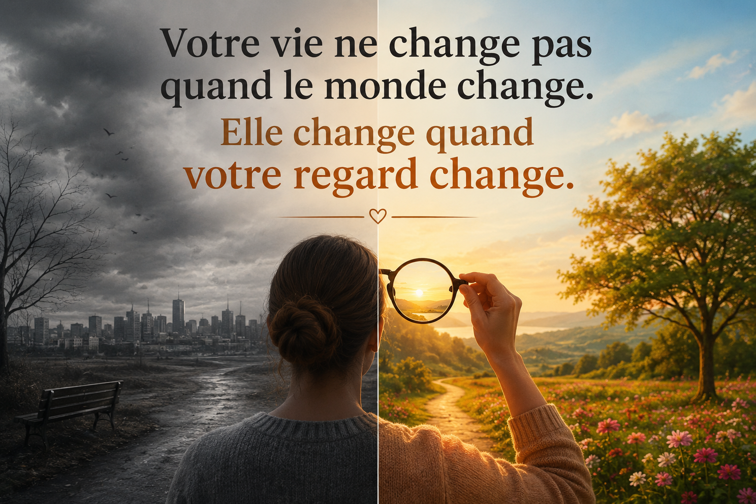 Votre vie ne change pas quand le monde change. Elle change quand votre regard change.