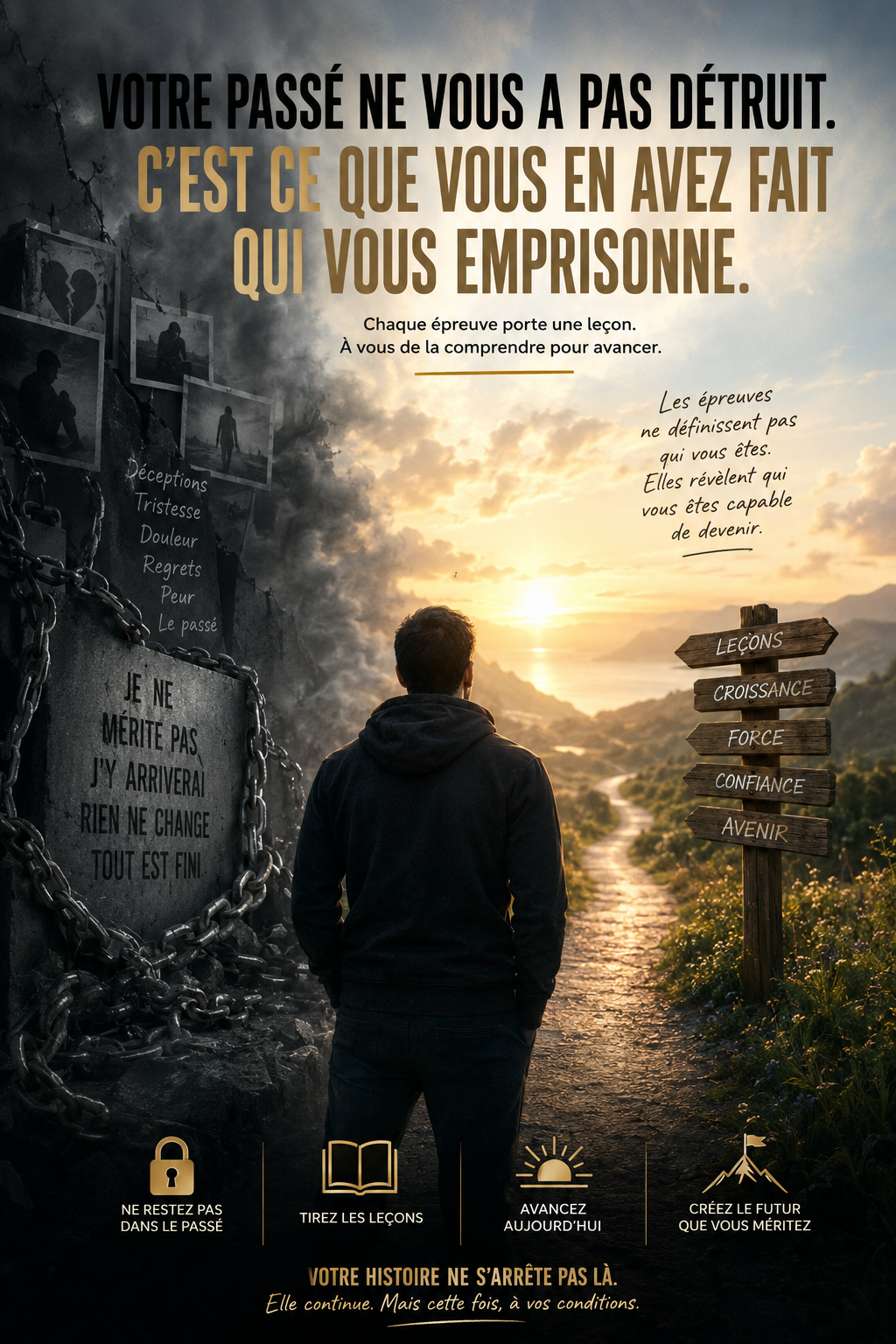 Votre passé ne vous a pas détruit. C’est ce que vous en avez fait qui vous emprisonne.