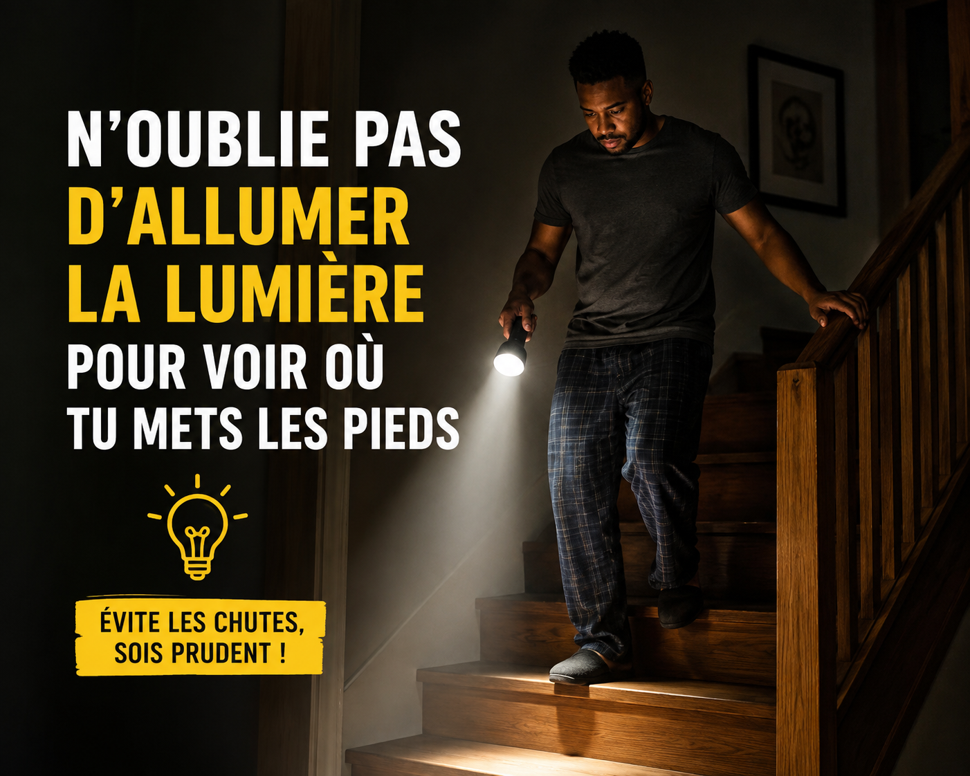 N’oublie pas d’allumer la lumière pour voir où tu mets les pieds