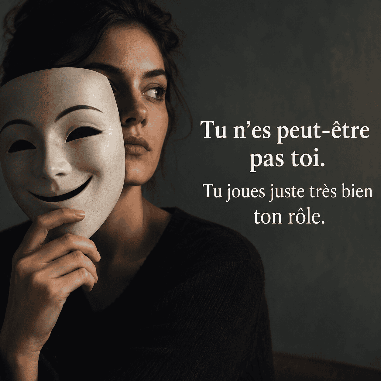 Tu n’es peut-être pas toi. Tu joues juste très bien ton rôle.